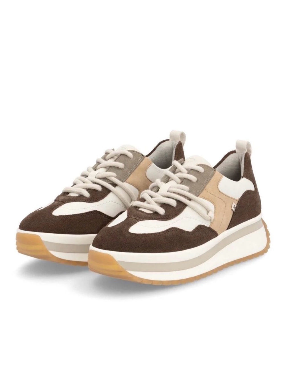 Rieker Evolution W0900 Suede Leather Low-Top Brown Tan Fall Sneakers Sz 37